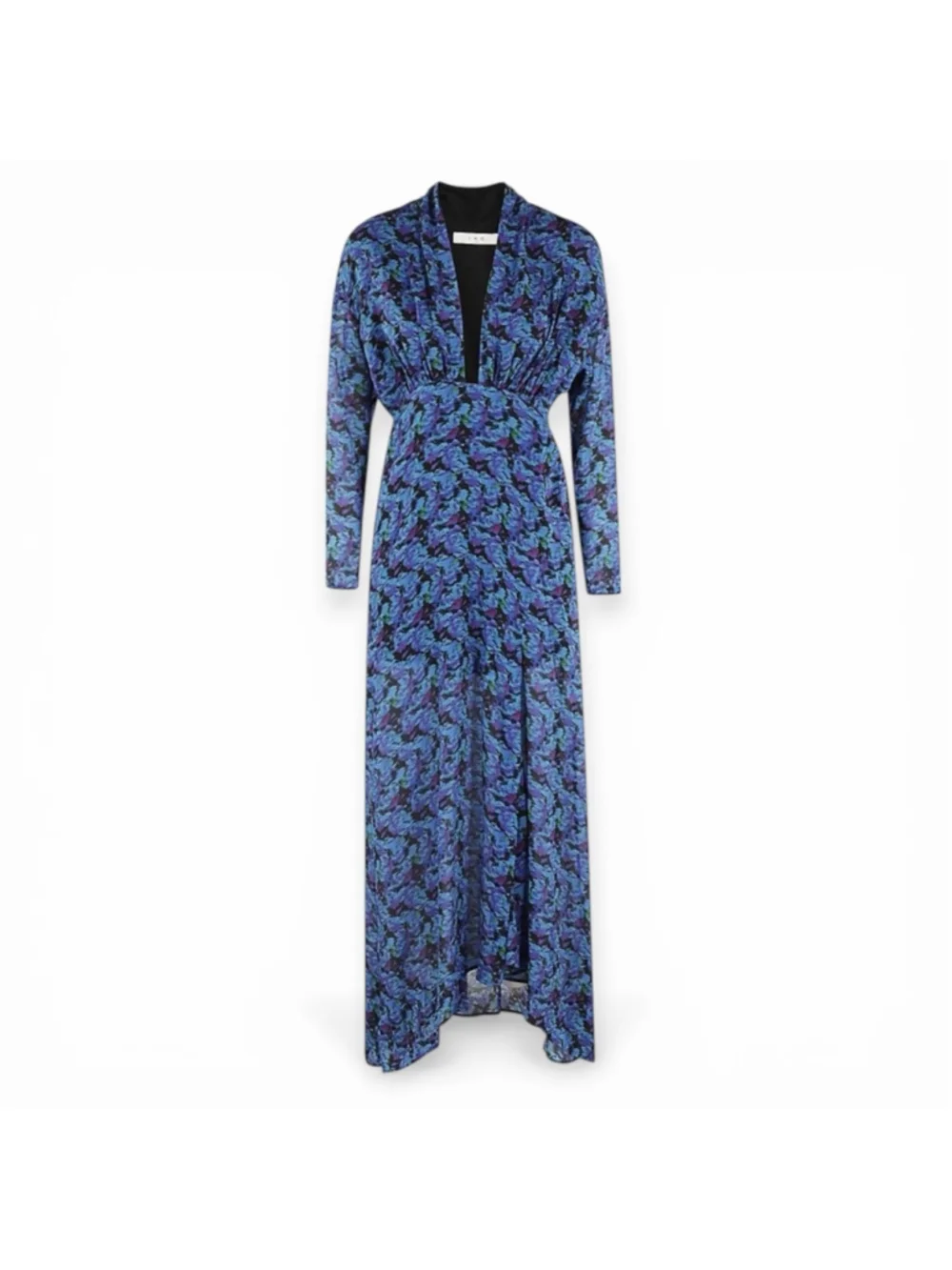 IRO Nollie Dress Blue Purple Floral Long Sleeve Maxi Size 34 US 2 4 XS Small NWT